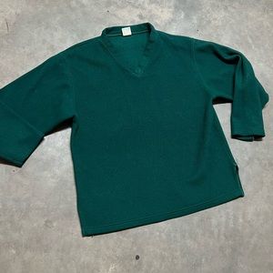 Vintage Cheetah Fleece Blank V Neck Sweatshirt 90s